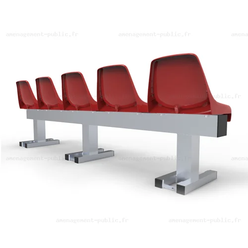 Banc de touche avec 5 sièges pour installations sportives